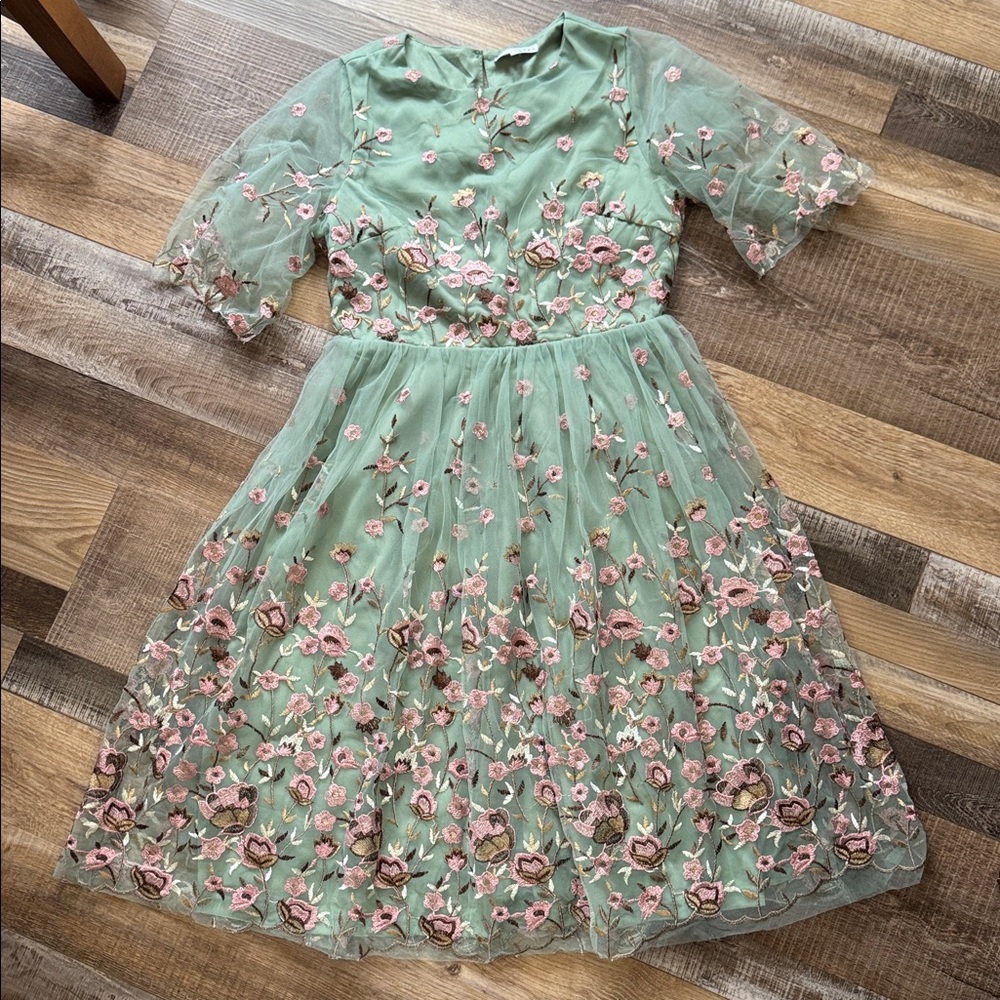 Baltic Born Jolie Embroudered Tulle Lined Dress